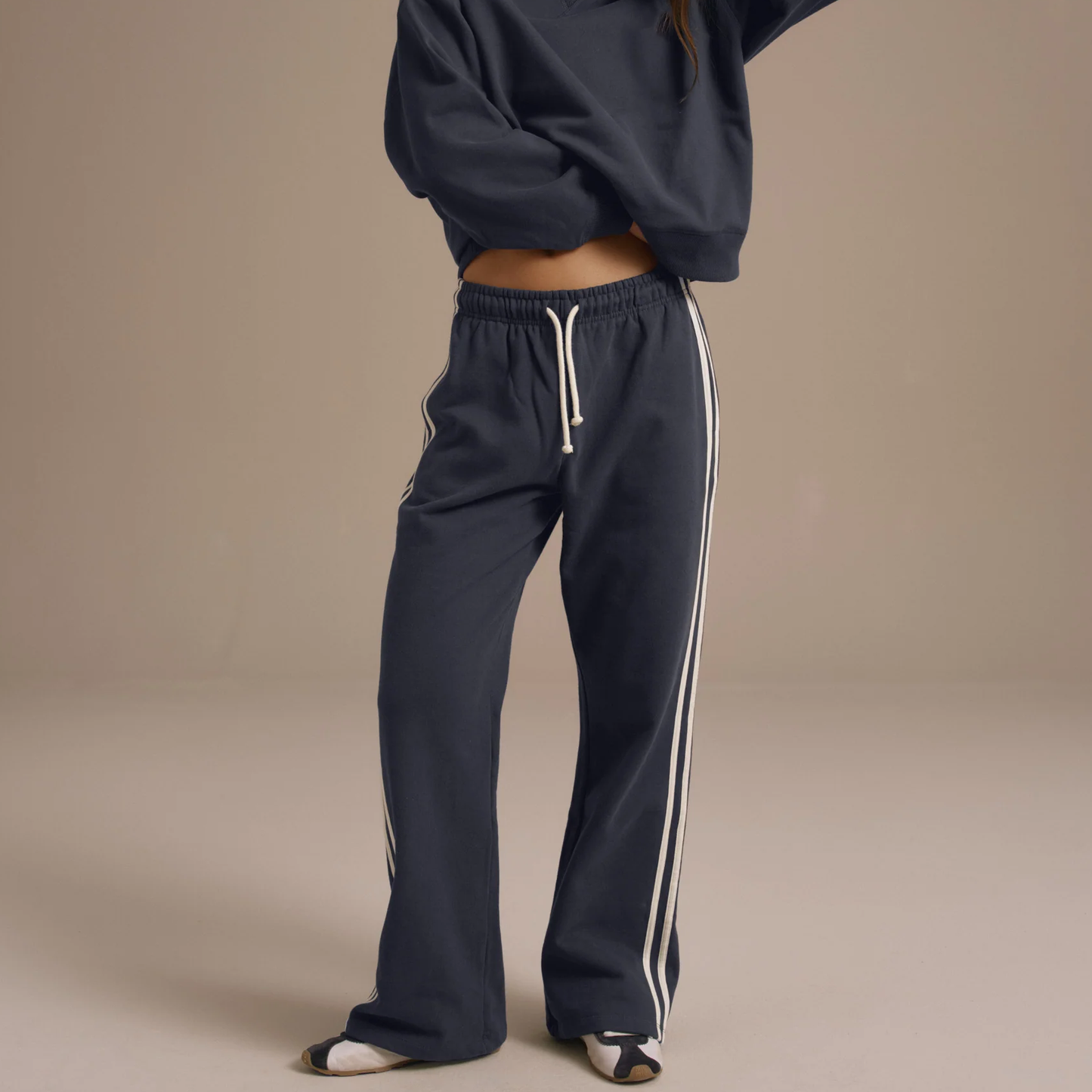 Varsity Style Loose Straight‑leg Sweatpants